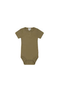 Organic Cotton Modal Darcy Rib Tee Bodysuit - Buffalo | Jamie Kay