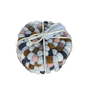 Felt Ball Coasters - Set of 4 - Earthy Multi | SHEEP-ish