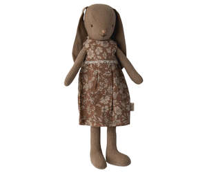 Bunny Size 2 Brown - Brown Floral Dress | Maileg