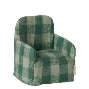 Folding Chair Mouse Green Check | Maileg