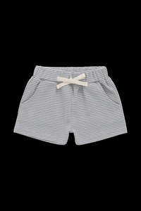 Pima Cotton Wesley Short - Fine Stripe Missouri/Parchment | Jamie Kay
