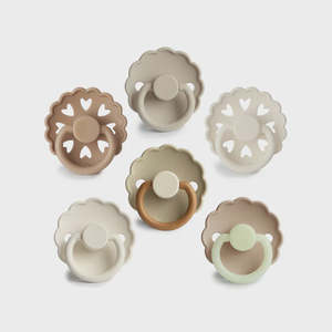6-Pack Pacifiers - Round Latex - Cinnamon Charm | Frigg
