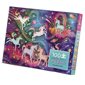 Games Puzzles: 100 Piece Holographic Puzzle -Unicorn Galaxy | Crocodile Creek