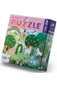 Games Puzzles: 60 Piece Foil Puzzle - Sparkling Unicorn | Crocodile Creek