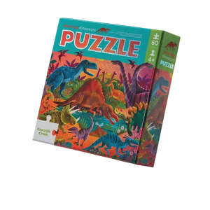 Games Puzzles: 60 Piece Foil Puzzle - Dazzling Dinos | Crocodile Creek