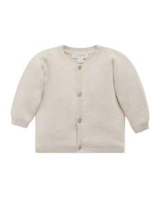 Textured Cardigan - Wheat Melange | Purebaby