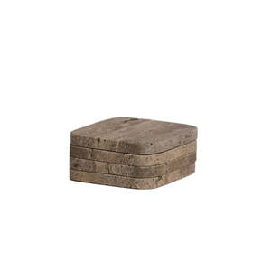 Products: Stone Coasters - Grey Travertine | Ned Collections