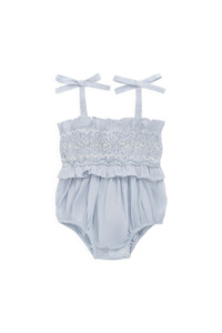 Organic Cotton Desiree Playsuit - Petite Check | Jamie Kay