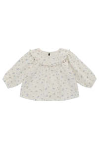 Jamie Kay: Organic Cotton Nathalie Blouse - Juniper Fields Blue | Jamie Kay