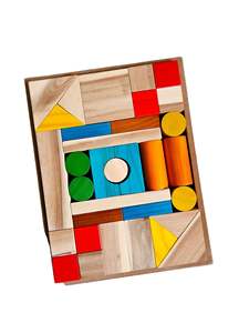 Q Toys: Natural Colour Wooden Blocks | QToys