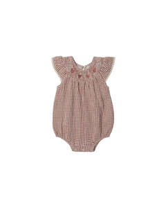Lenore Romper || Red Gingham | Quincy Mae