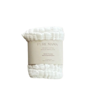 Bathtime 1: Cotton Muslin Washcloth Set - 3 Pk | Pure Mama