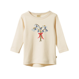 Products: LONG SLEEVE CLOUD TEE - Bluebell Natural Print | Nature Baby
