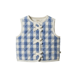 MARLO QUILTED VEST - Bluebelle Check | Nature Baby