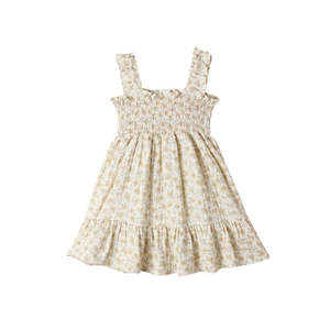 Sutton Dress - Yellow Floral - Ivory | Rylee + Cru