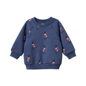 EMERSON SWEATER - Best Friend Indigo Print | Nature Baby