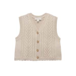 Knitted Vest - Wheat Melange | Purebaby