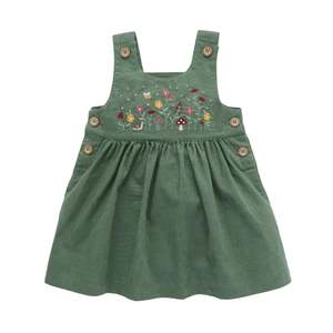 Dresses Skirts: Embroidered Corduroy Pinnie | Purebaby