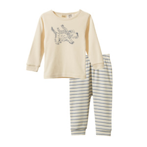 Onesies Sleepwear: 2PC LONG SLEEVE PYJAMAS - Franklin Print | Nature Baby