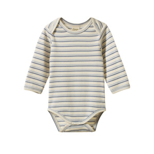 Bodysuits: LONG SLEEVE BODYSUIT - Horizon Stripe | Nature Baby