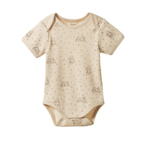 SHORT SLEEVE BODYSUIT - Bramble Burrow Print | Nature Baby