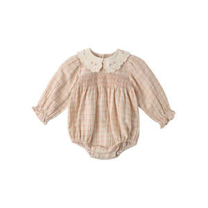 Callie Romper - Pink Plaid - Pink | Quincy Mae