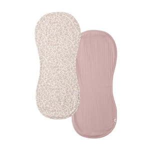 Burp Cloth 2 Pack - Dahlia Mauve - Natural Mauve | Quincy Mae
