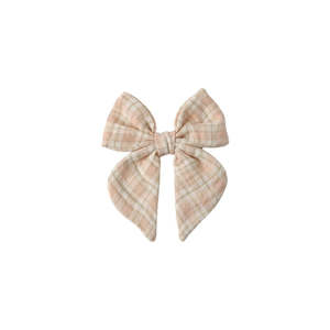 Bow - Pink Plaid - Pink | Quincy Mae