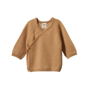All Wear: MERINO KNIT KIMONO JACKET - Caramel | Nature Baby