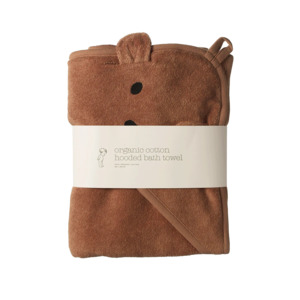 BEAR HOODED TOWEL - Hazelnut | Nature Baby