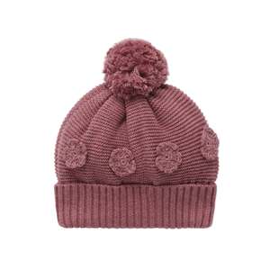 Hats Beanies 1: Crochet Flower Beanie - Toadstool Melange | Purebaby