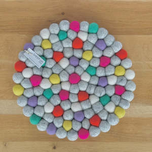 Products: Felt Ball Pot Stand - Bright Multi | SHEEP-ish