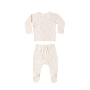 Wrap Top + Footed Pant Set || Ditsy | Quincy Mae