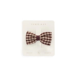 Jamie Kay: Organic Cotton Desiree Bow - Cinnamon Gingham | Jamie Kay