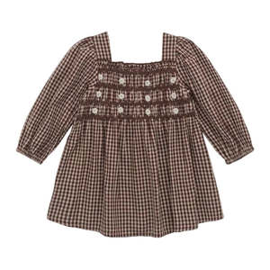 Jamie Kay: Organic Cotton Cecile Dress - Cinnamon Gingham | Jamie Kay