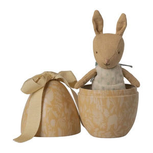 Easter Egg with Micro Rabbit Small - Cream Yellow | Maileg