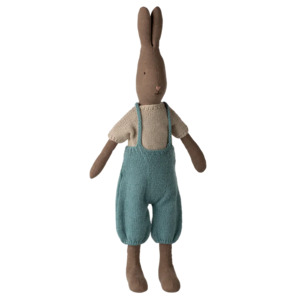 Rabbit Size 3 - Brown Knitted Shirt and Overall | Maileg