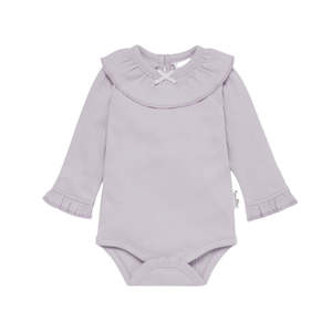 Lavender Rib Ruffle Onesie | Aster & Oak