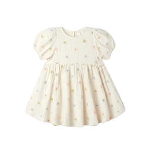 Marley Dress - Embroidered Daisies - Natural | Rylee + Cru