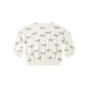 Rylee Cru: Relaxed Sweatshirt - Alligators - Natural | Rylee + Cru
