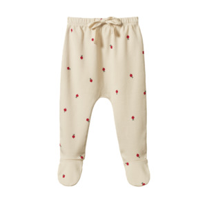 Bottoms: FOOTED ROMPERS - Radish Print | Nature Baby