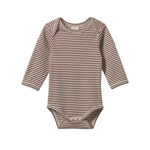 LONG SLEEVE BODYSUIT - Pinecone Stripe | Nature Baby
