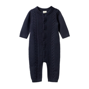 LOU SUIT COTTON KNIT - Navy Cable Knit | Nature Baby