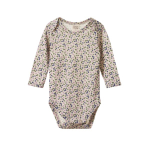 Merino Essentials Long Sleeve BODYSUIT - Briarwood Lilac Print | Nature Baby