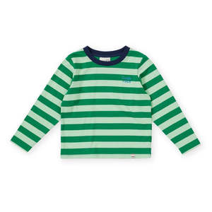 ESSENTIAL STRIPE LONG SLEEVE TOP GREEN | Goldie + Ace