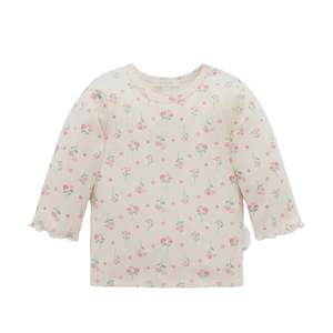 Pointelle Rib Layering Top - Woodland Flower Print | Purebaby