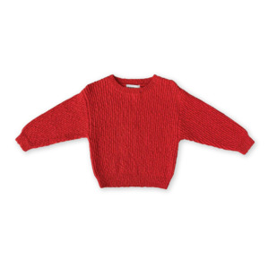Products: Organic Textured Boucle Knit Pull Over - Sauce | Grown