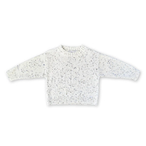 Products: Organic Funfetti Knit Pull Over - Surf | Grown