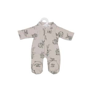 Play: Grey Burrowers Sleep Suit - 38cm Doll | Burrow & Be