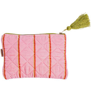 Care 1: Wategos Soiree Stripe Velvet Cosmetics Purse | Kip & Co